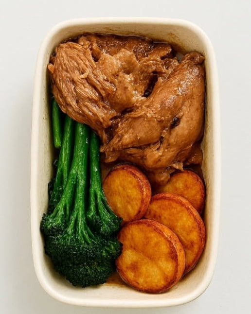 Slow-Cooked Greek Lamb with Broccolini & Roasted Potatoes