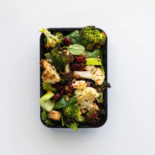 Roasted Cauliflower & Broccoli, with Hazelnuts and Cranberries