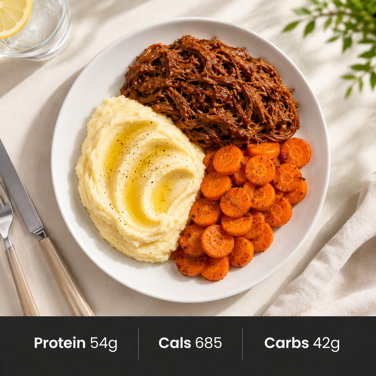 Smokey BBQ Brisket with Mash & Carrot